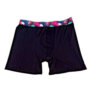 Ed Hardy Logo Black w/ Multi-Colored Skulls Cotton Blend Front Pouch Boxers NWOT